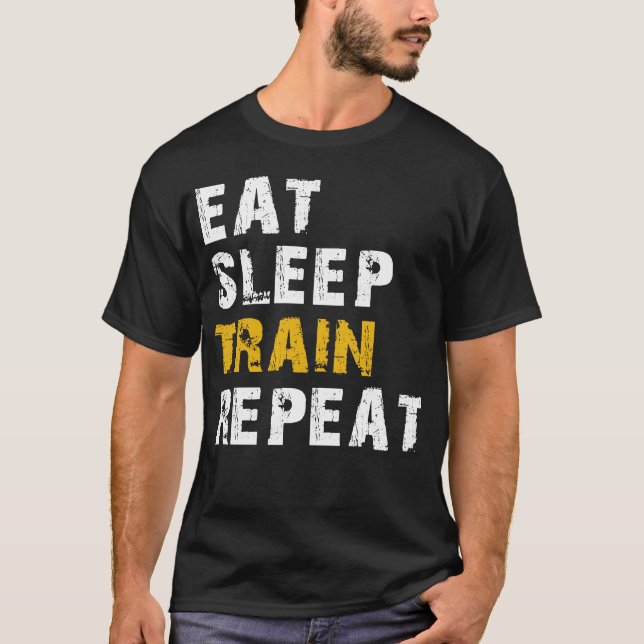 Camiseta repetir o trem de espera (Frente)