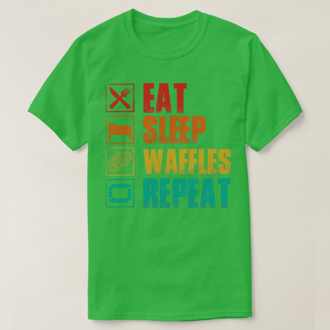 Camiseta Repetir o wafffle do sono (Frente do Design)