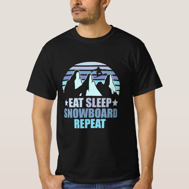 Camiseta Repetir quadro de neve para dormir (Frente)