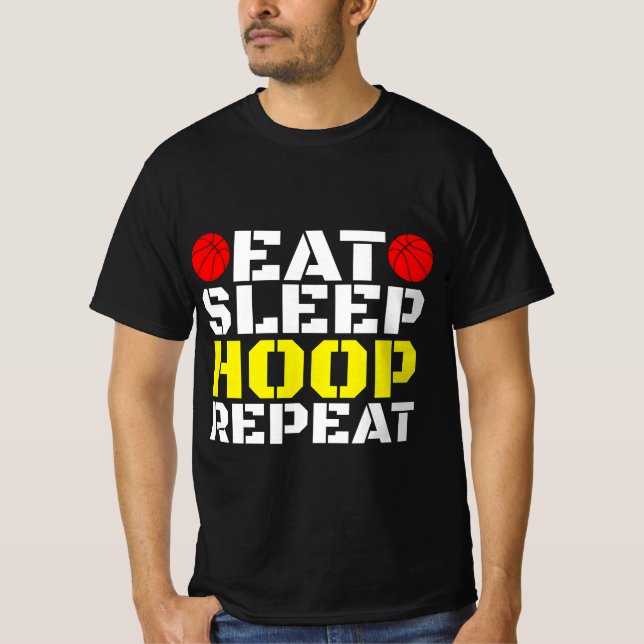 Camiseta Repetir Repetição de Hoop de Repouso (Frente)