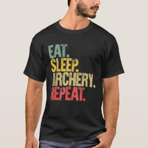 Camiseta Repetir Repetição de Repouso Gif Comer Arqueria de