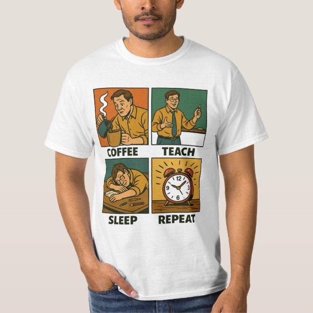 Camiseta Repetir Repouso do Ensino do Café (Frente)