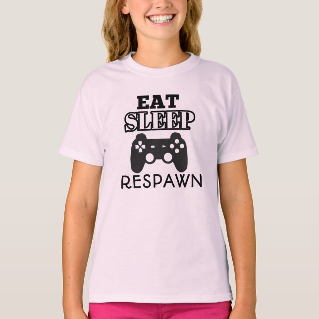 Camiseta Repetir Reprodução do Sono: Gamer Girl Edition (Frente)