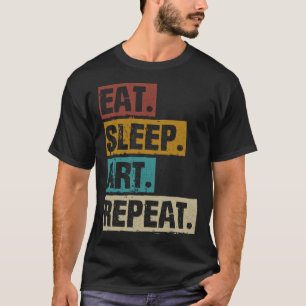 Camiseta Repetir Retrato de Sono Artista de Vintagem