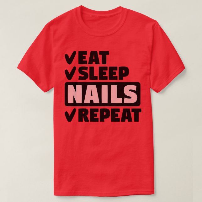 Camiseta Repetir unhas de sono (Frente do Design)