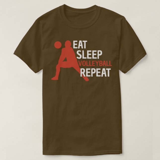 Camiseta Repetir Voleibol do Sono (Frente do Design)