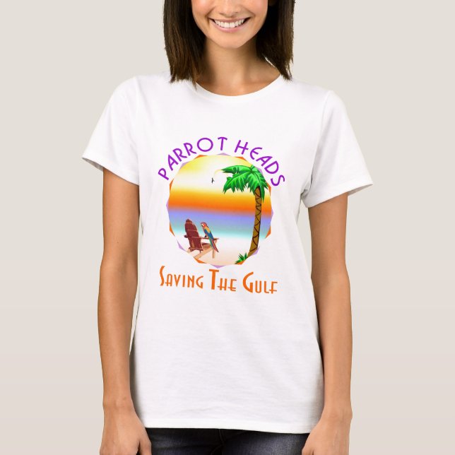 Camiseta Repita mecanicamente as cabeças que salvar o golfo (Frente)