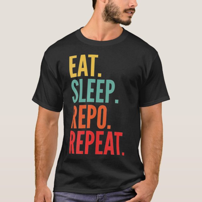 Camiseta Repo Repo Crypto Comer Repo Sleep  (Frente)