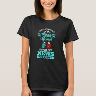 Camiseta Repórter de Notícias Feminino Microfone Câmera Ent