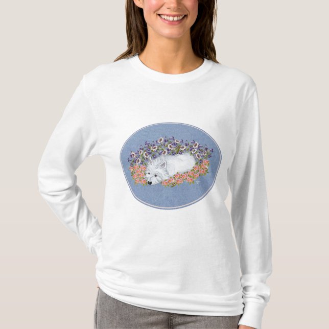 Camiseta Repouso Floral Westie (Frente)