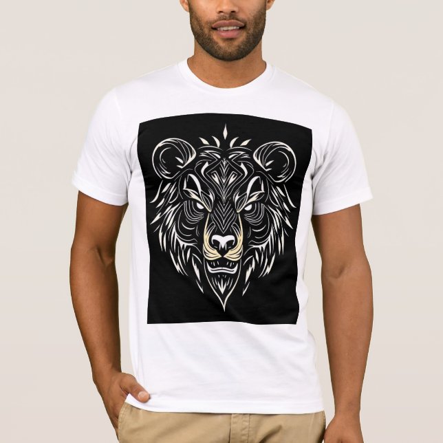 Camiseta Representação artística da cabeça de um leão (Frente)