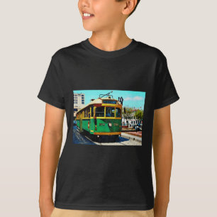 Camiseta Representação em Aquarela de Viagem de Bonde na Ma