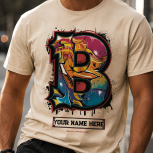 Camiseta Represente Seu Nome: Letra de Grafite Personalizáv