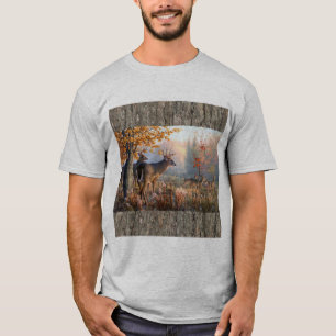Camiseta Reprodução Da Família Deer Em Campo