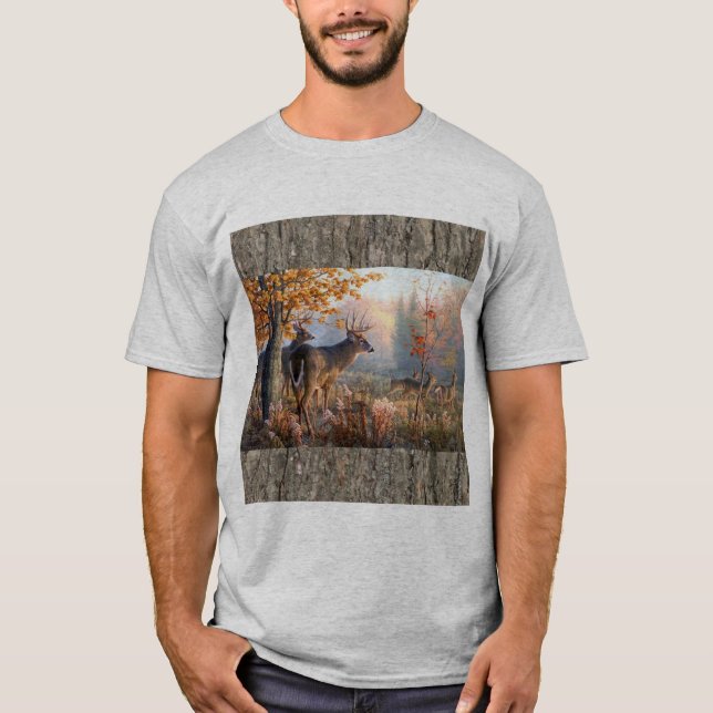 Camiseta Reprodução Da Família Deer Em Campo (Frente)