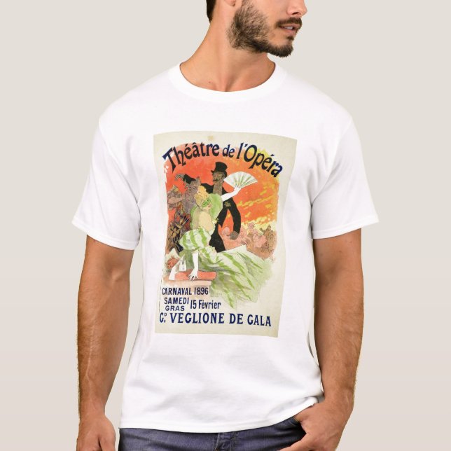 Camiseta Reprodução de uma propaganda de poster o Carn 1896 (Frente)