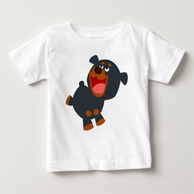 Camiseta Reprodutiva Bebê Rottweiler Bebê T-Shirt (Frente)