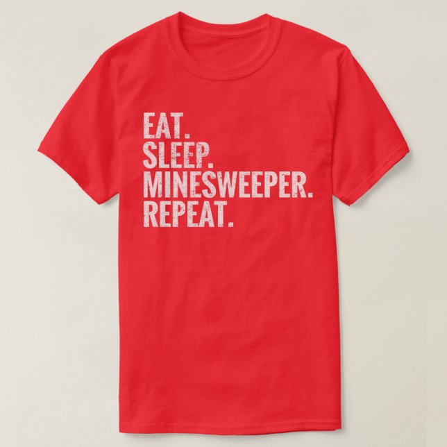 Camiseta Reproduza o Minesweeper de dormir (Frente do Design)