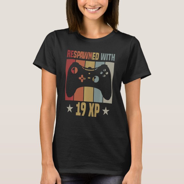 Camiseta Reproduzido Com 19 Gamer De Vídeo Xp 19º Aniversár (Frente)
