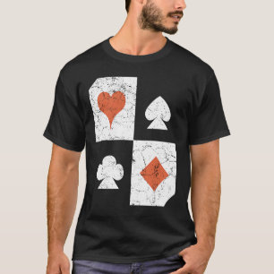 Camiseta Reproduzindo Jogos de Cartão de Poker Online Casin