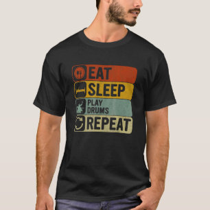 Camiseta Reproduzir tambores Retro 60s 70s Repeticionando D