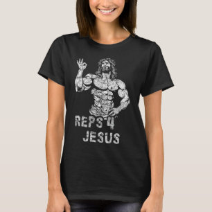 Camiseta Reps engraçados cristãos 4 Jesus Treino engraçado