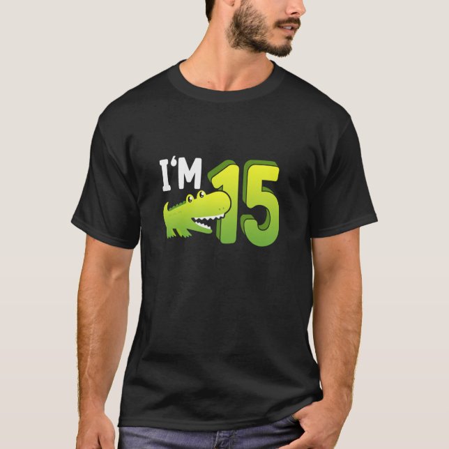 Camiseta Répteis 15 Birthday Crocodilo Proprietário do Répt (Frente)