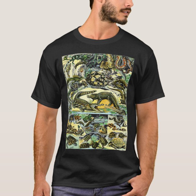 Camiseta Répteis Coleção Gráfico Tartaruga Espécie Cobra (Frente)