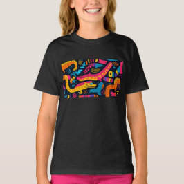 Camiseta Répteis de cores vibrantes