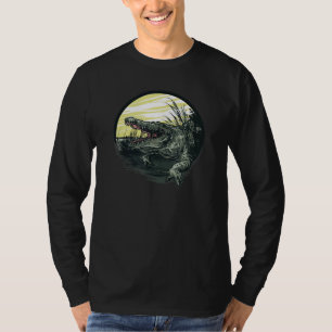 Camiseta Réptil Gráfico Crocodilo de Alligador