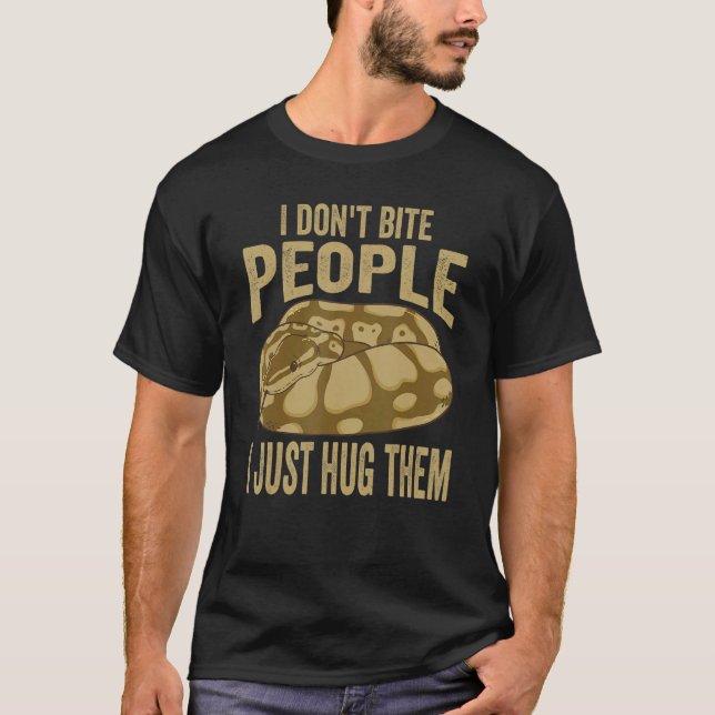 Camiseta Réptil Macarrão Para Herpetologista De Python Bola (Frente)