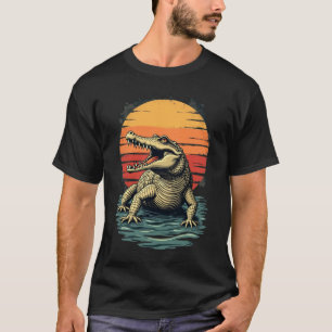 Camiseta Réptil Vintage Jacaré Engraçado Crocodilo Zoológic