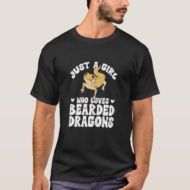 Camiseta Reptile Lizard Bearded Dragon Girl Who Loves Beard (Frente)