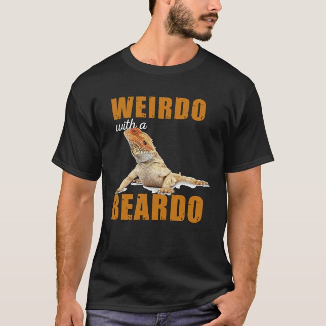 Camiseta Reptiles Wierdo With a Beardo Iguana Lizard Bearde (Frente)