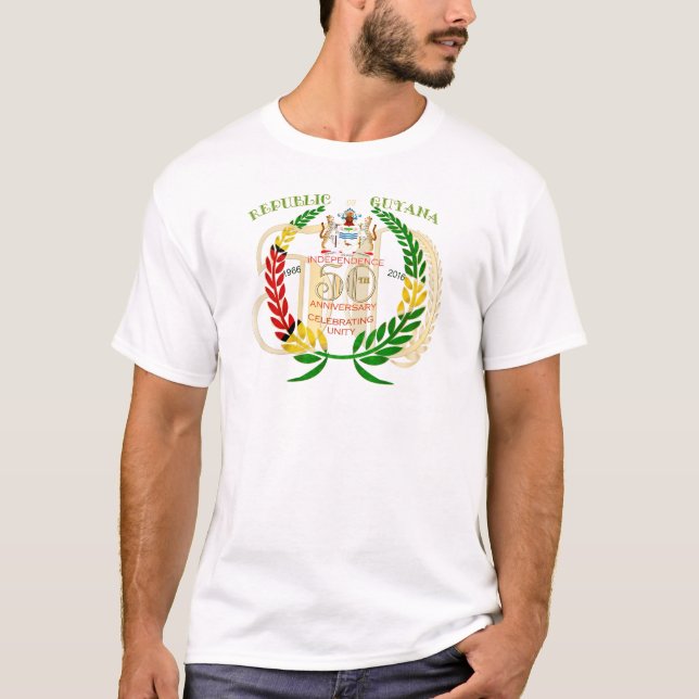 Camiseta Republic of Guyana, 50th aniversário da (Frente)