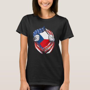 Camiseta República Checa: Bandeira Americana Orgulhosa De M
