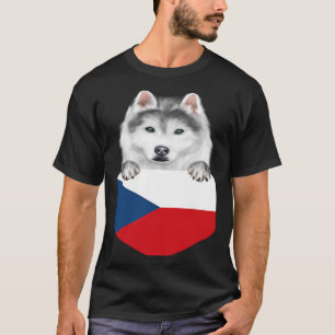 Camiseta República Checa Bandeira Cachorro Irmão Siberiano