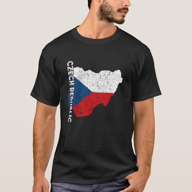 Camiseta República Checa Bandeira República Checa Mapa De R (Frente)