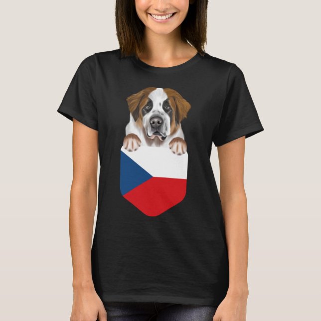 Camiseta República Checa Bandeira Rua Bernard Cão No Bolso (Frente)