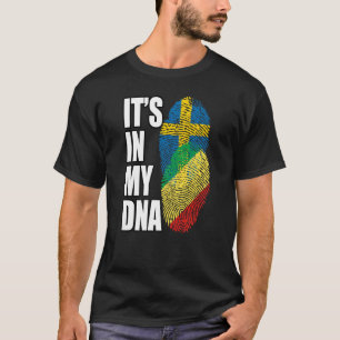 Camiseta República Congolesa E Sueca Mistura DNA Flag Herit