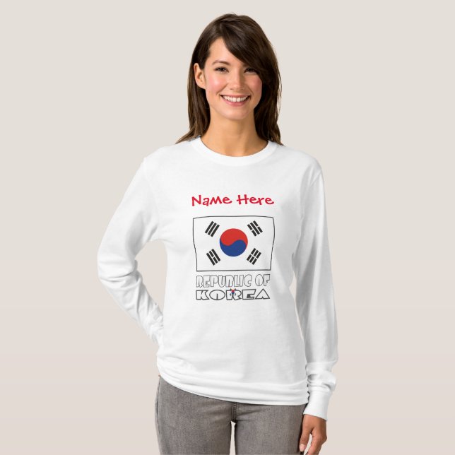 Camiseta República Coreia Bandeira da Coreia do Sul Persona (Frente Completa)