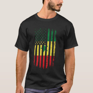 Camiseta República da Bandeira Americana do Senegal Roots