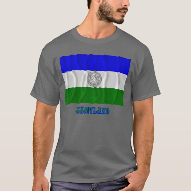 Camiseta República da bandeira de ondulação de Jämtland com (Frente)