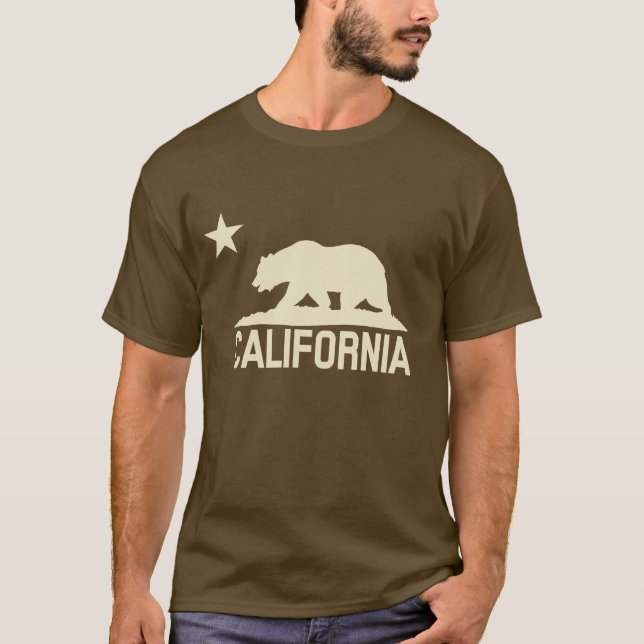 Camiseta República de Califórnia - urso de CA - silhueta (Frente)