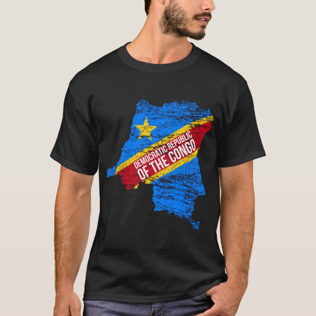 Camiseta República Democrática do Congo - África - Mapa Co. (Frente)