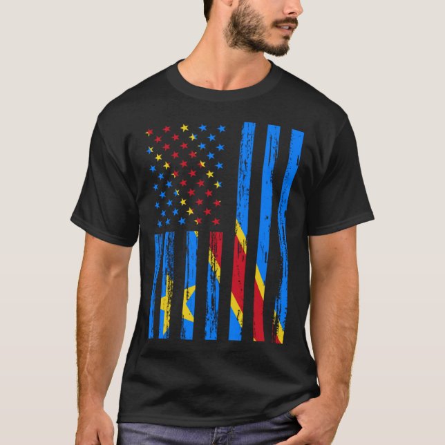 Camiseta República Democrática do Congo Sinalizador América (Frente)