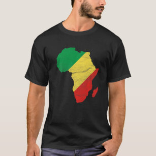 Camiseta República do Congo Bandeira África Silhueta Contin