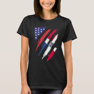 Camiseta República Dominicana Americana Grown Flag USA Heri
