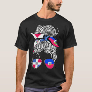 Camiseta República Dominicana Bandeira Haiti Rapariga do Ca
