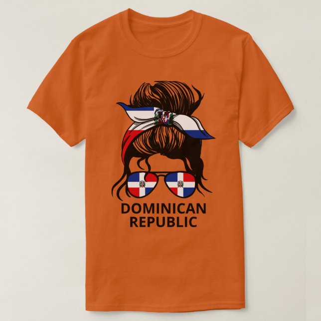 Camiseta República Dominicana Bandeira Mulher Republicana D (Frente do Design)